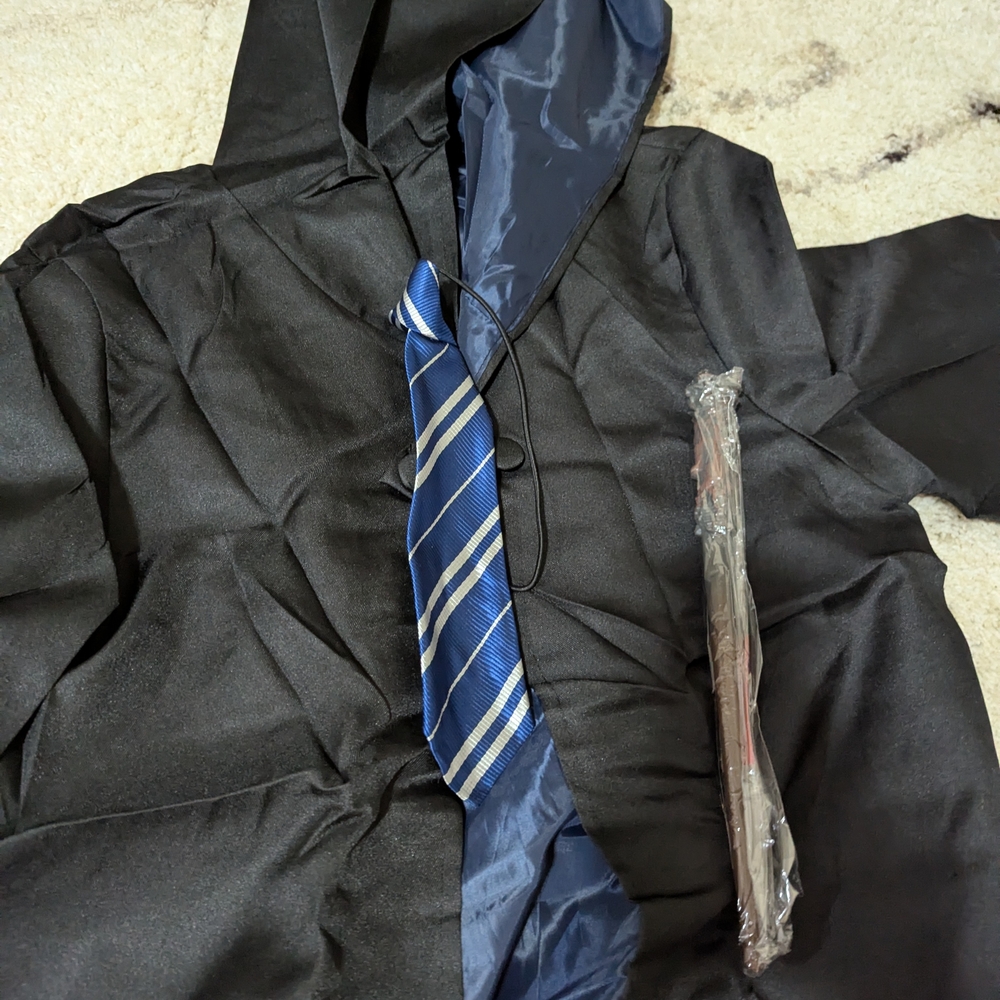 Black Hooded Trench Coat - Picture 3 of 5